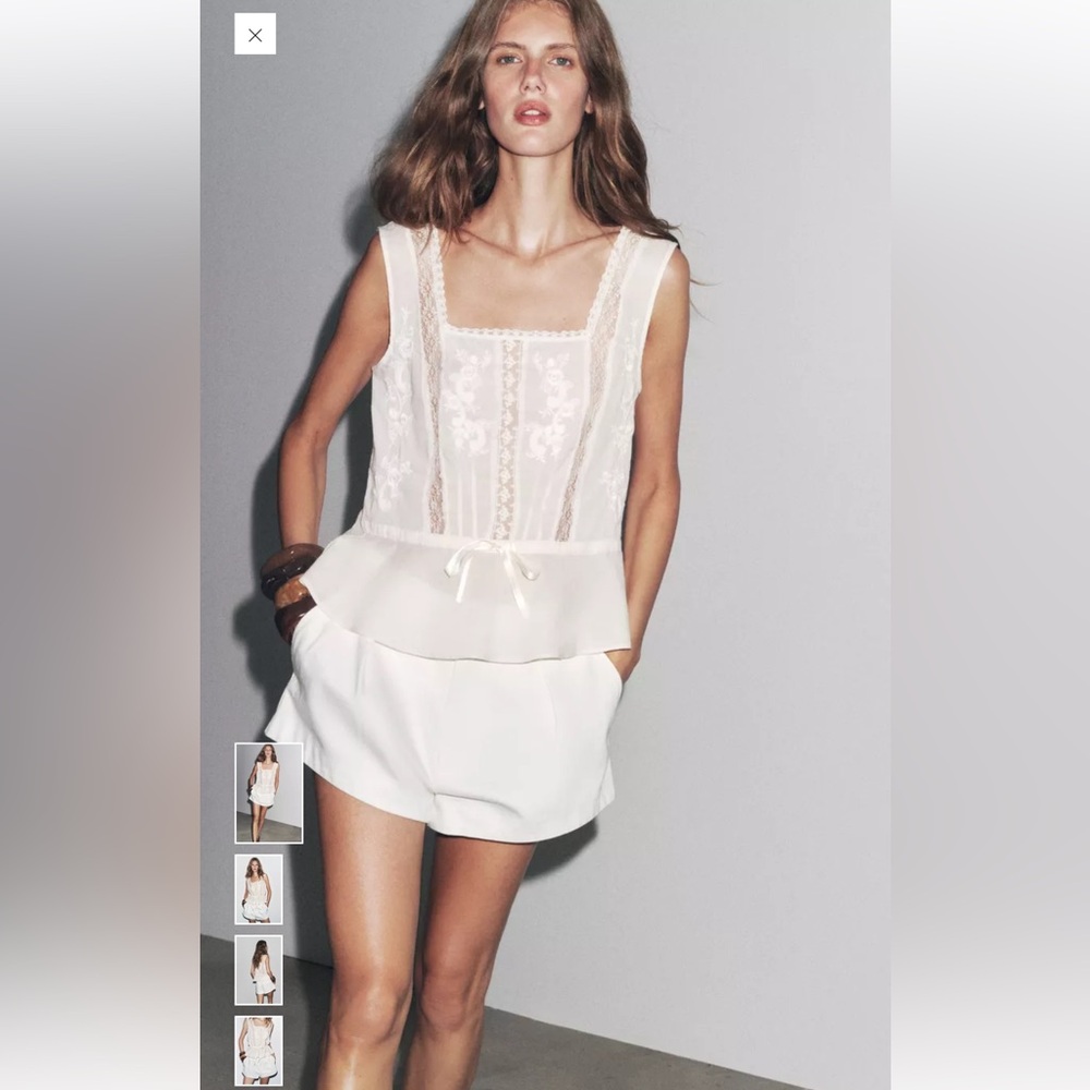 Zara collection 2025 NWT. Lace camisole top